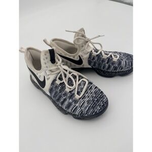 Nike Zoom KD 9 Oreo Black White Flyknit Basketball Sneakers Kids